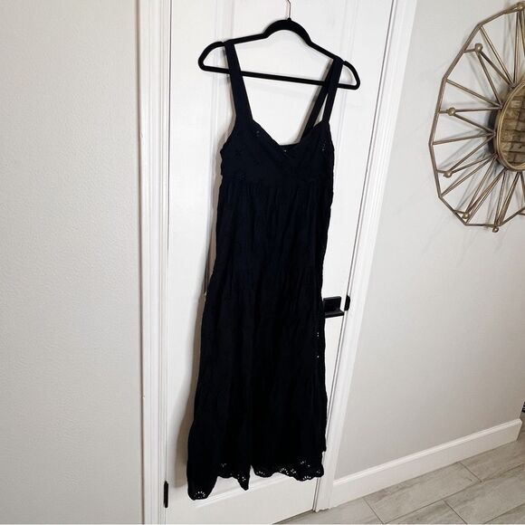 ZARA OPENWORK EMBROIDERED DRESS BLACK | 5107/301 Size S - Picture 9 of 12